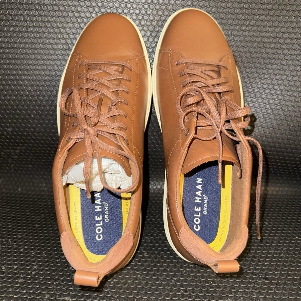 Cole Haan Grand+ Plus Crosscourt Sneaker British Tan Shoes Mens - Picture 6 of 7